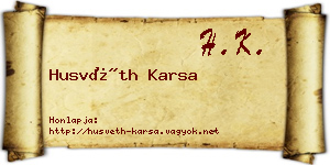 Husvéth Karsa névjegykártya